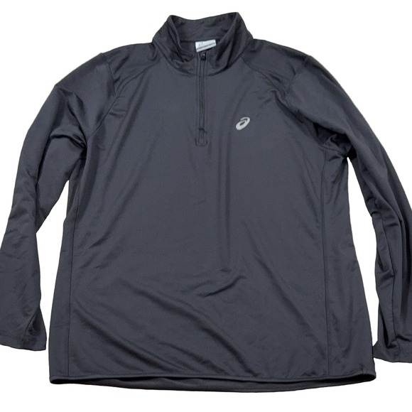 Asics Other - ASICS Quarter-Zip Pullover Men's XL Black Athletic Shirt Long Sleeve Thumbhole